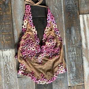 Ema Savahl couture halter tie back top